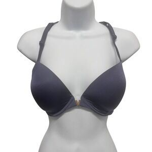 Victoria's Secret Lined Demi Front-Close Racerback Bra Gray Blue 38D 373093-929